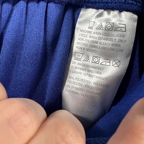 Candace Cameron Bure Terry Cloth Crop Beach Pant Clematis Blue Petite Medium - Picture 9 of 9